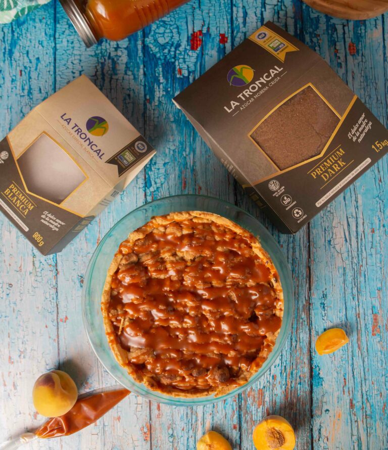 Pie de Duraznos y Caramelo