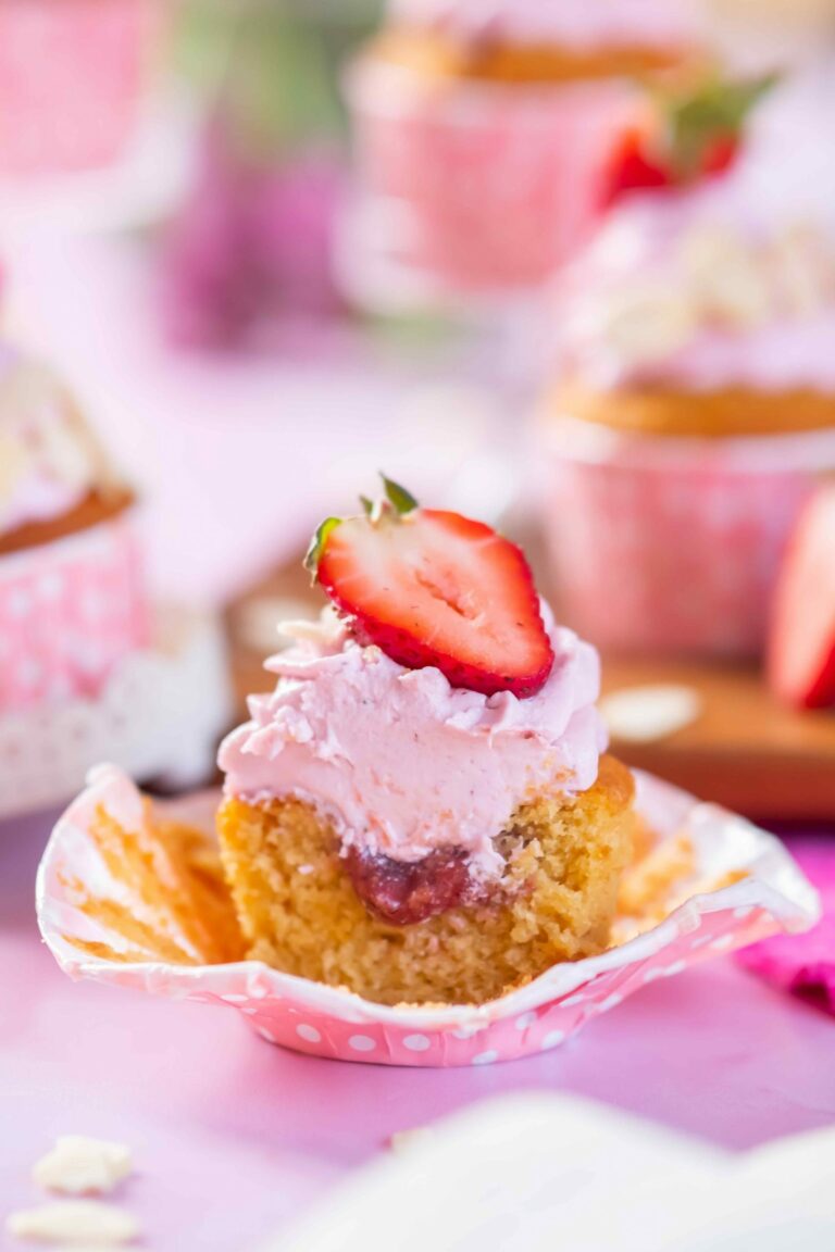 Cupcakes de Fresas y Almendras